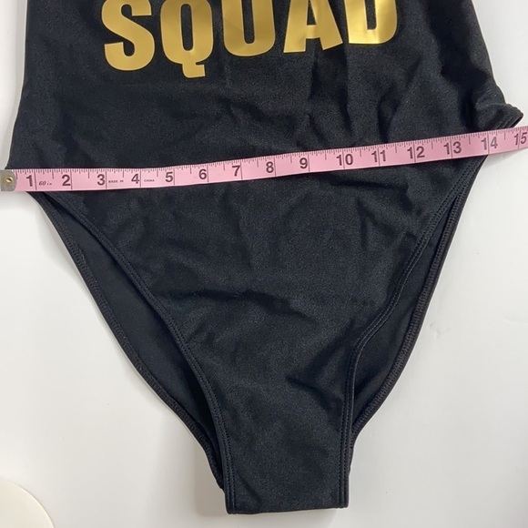 Dixperfect Bride Squad Black and Gold Swimsuit Size XL NWOT - Picture 3 of 8